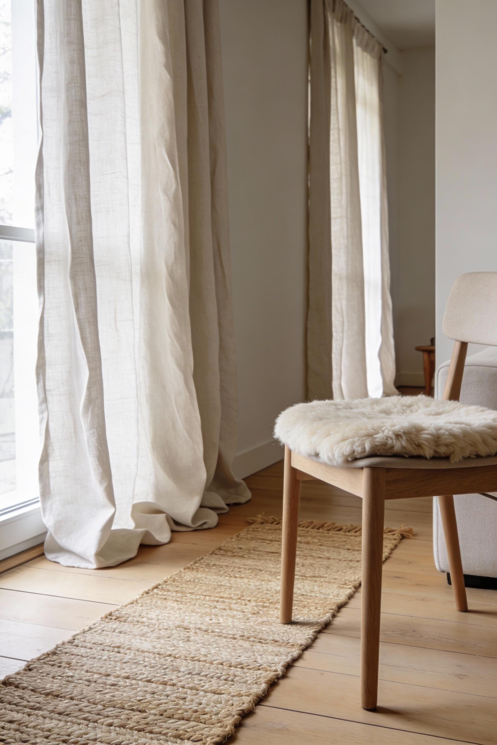 4) Natural textures like linen, wool, and woven details