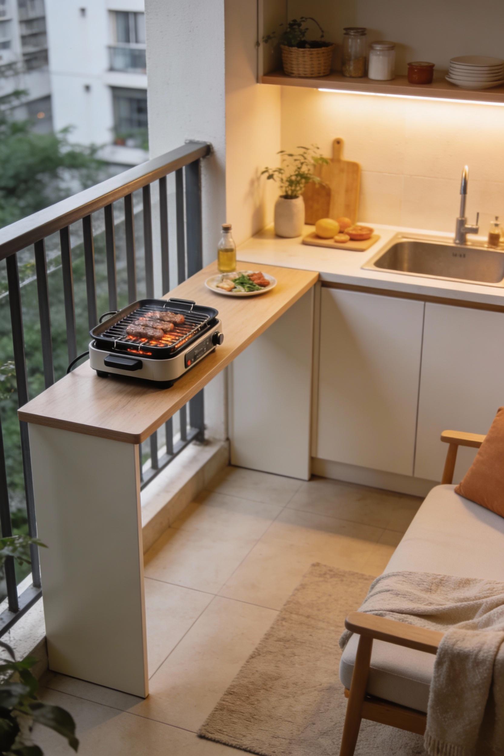 Balcony outdoor kitchen ideas that feel light, not crowded