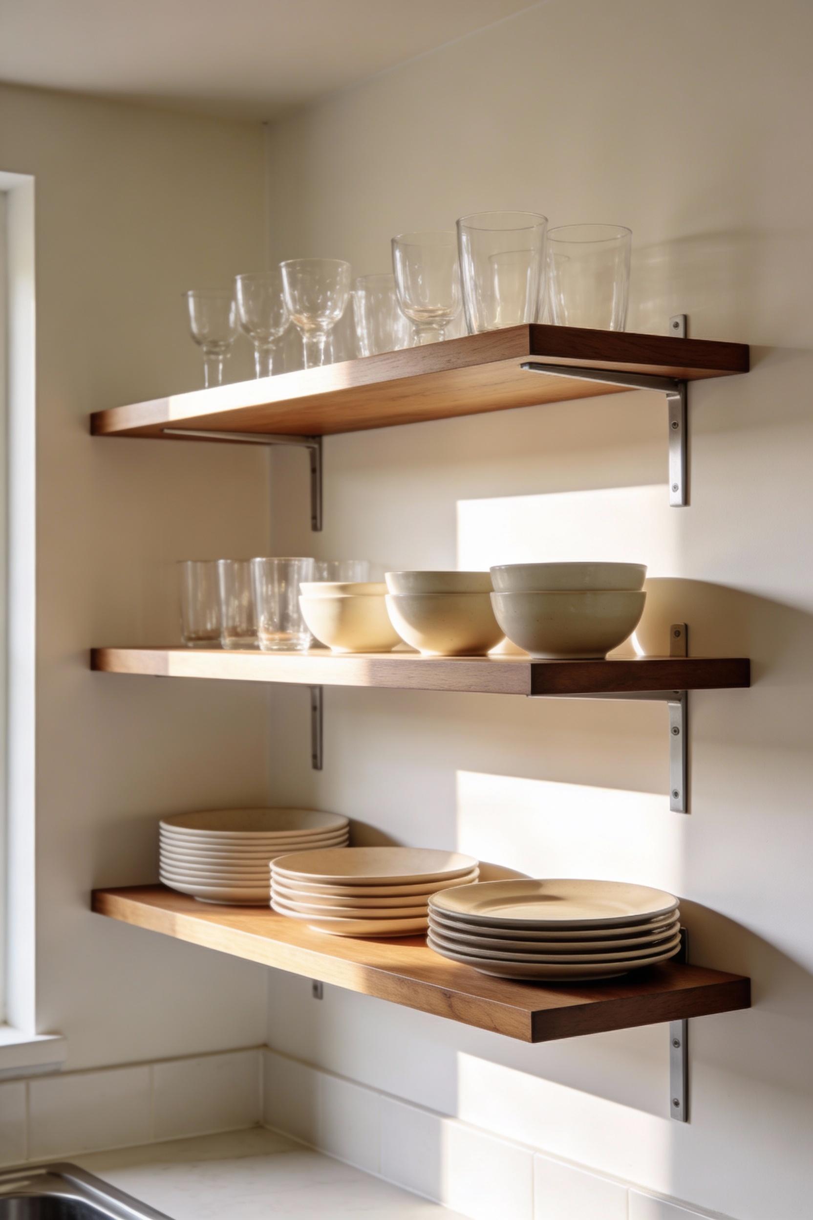 Choose open shelving, but keep it intentional