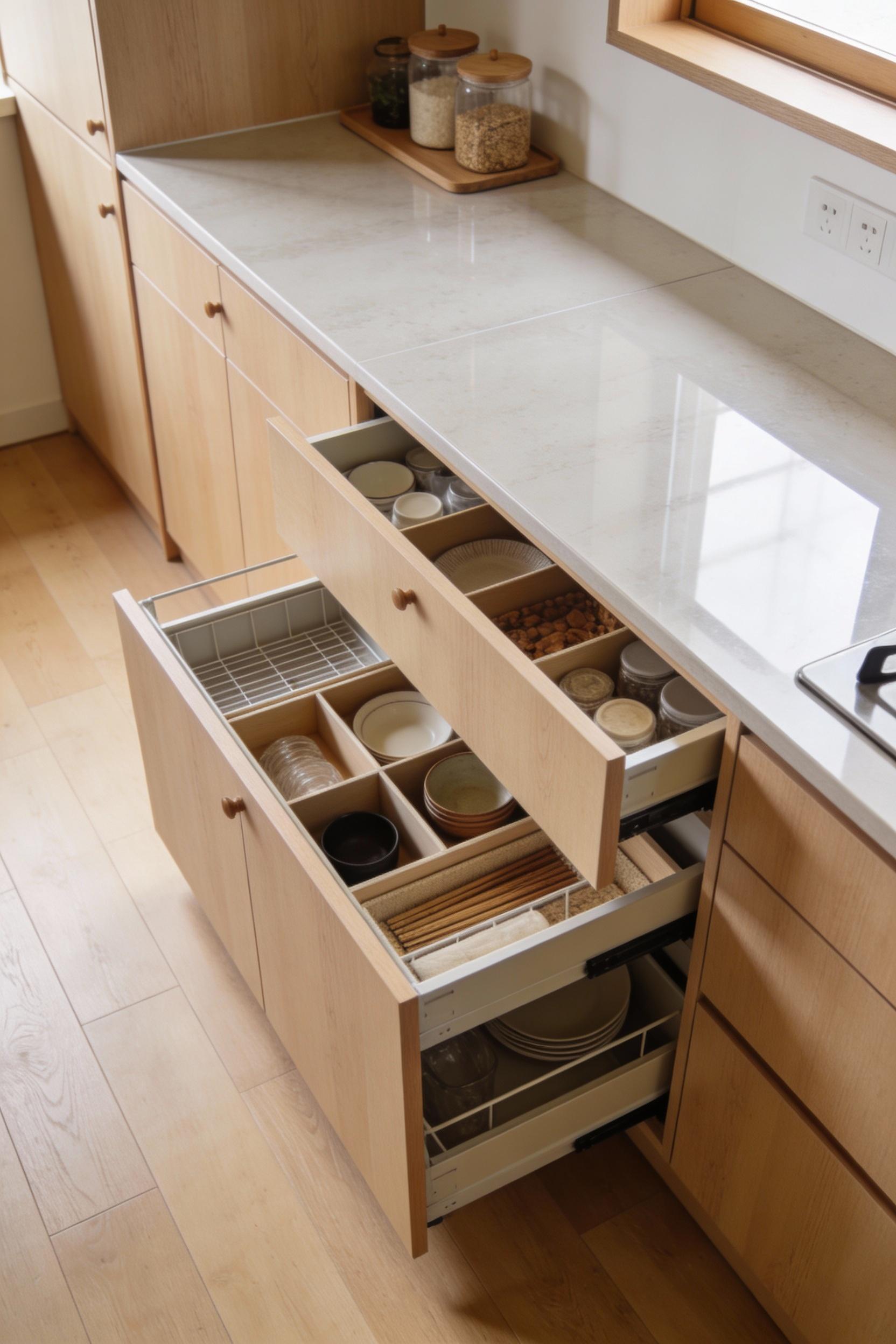 Hidden storage that keeps countertops clear