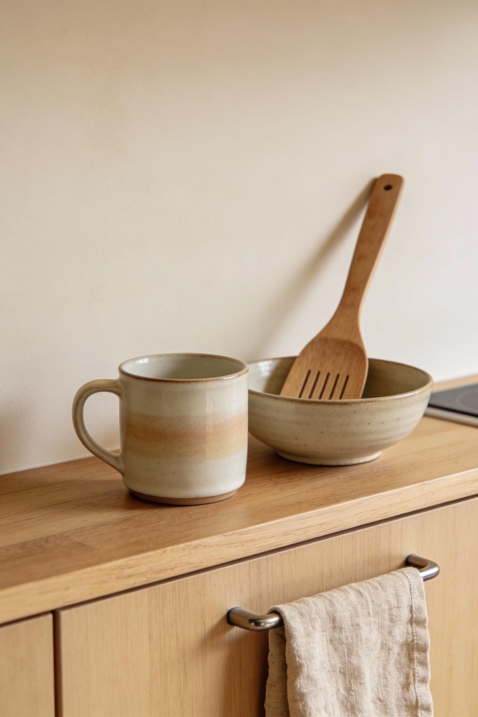 Japanese inspired minimalism with a warm, lived in feel