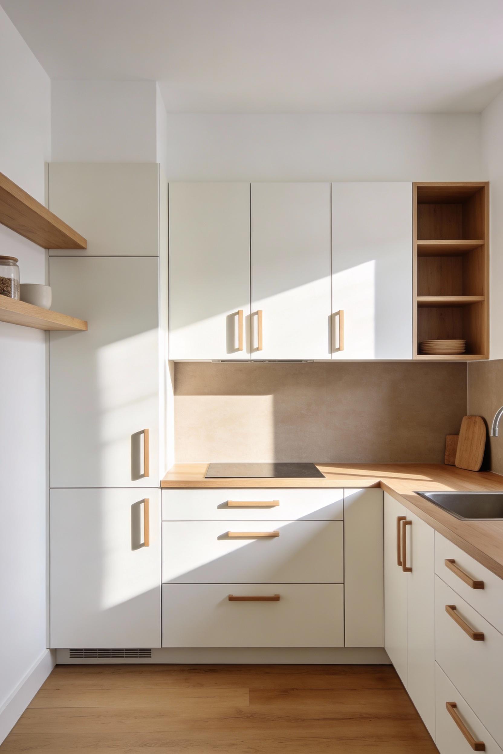 Light color palettes that make a small Scandinavian kitchen feel bigger