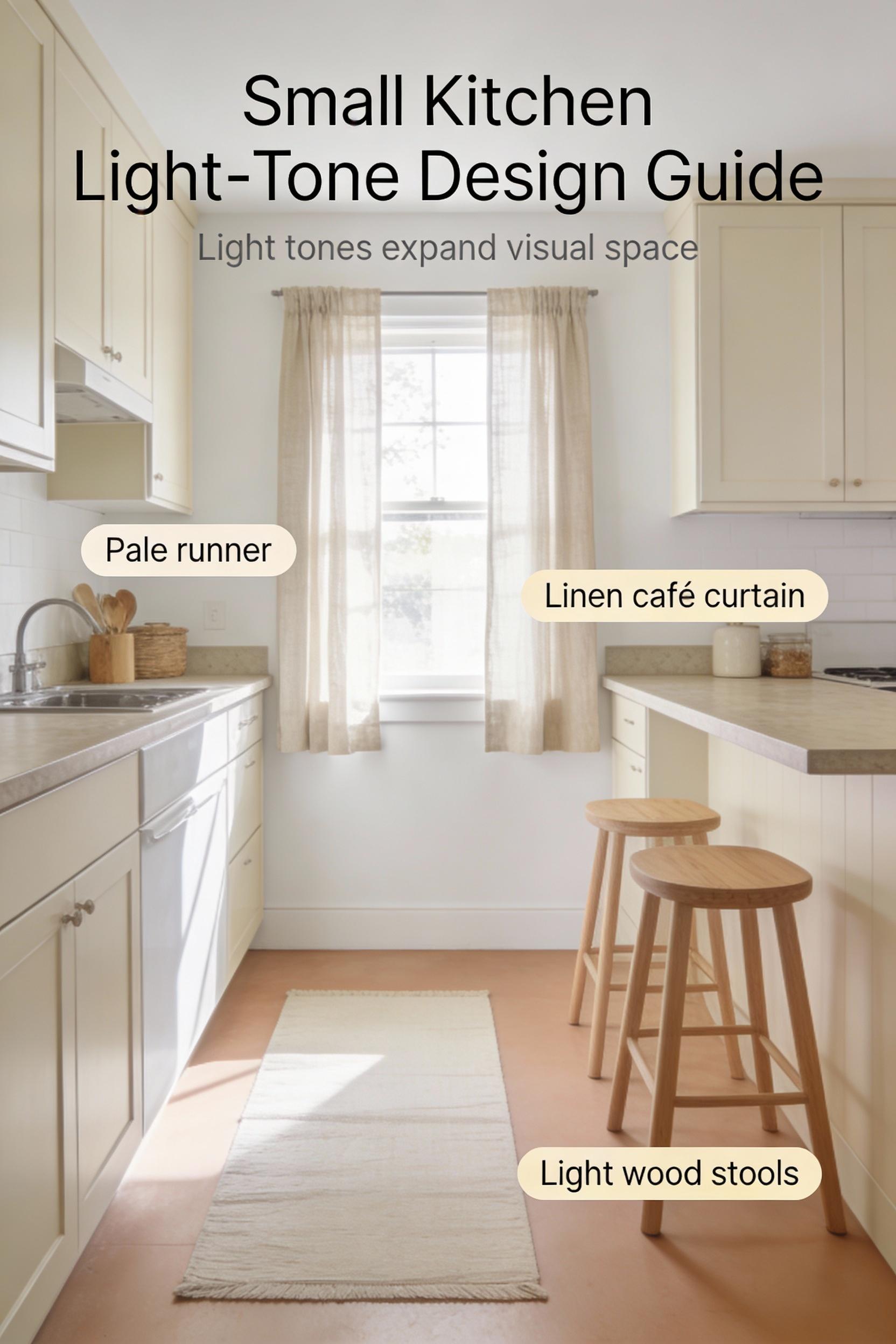 Light colors for small kitchen design that feels open