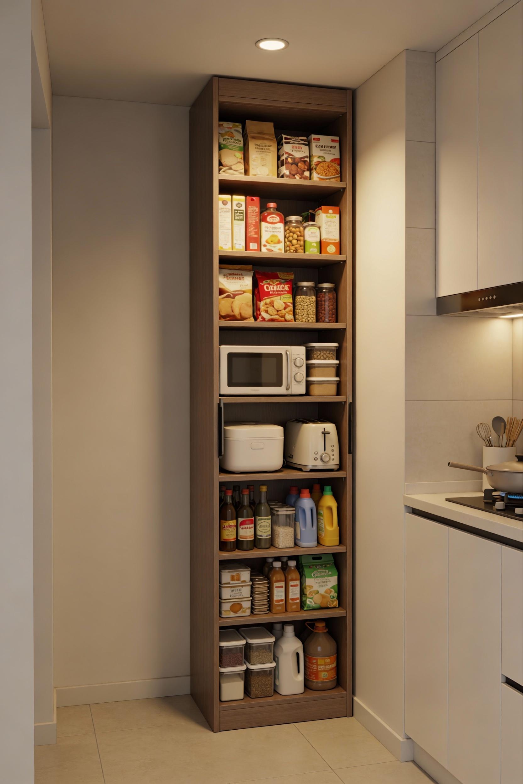 Make use of vertical space with tall pantry storage