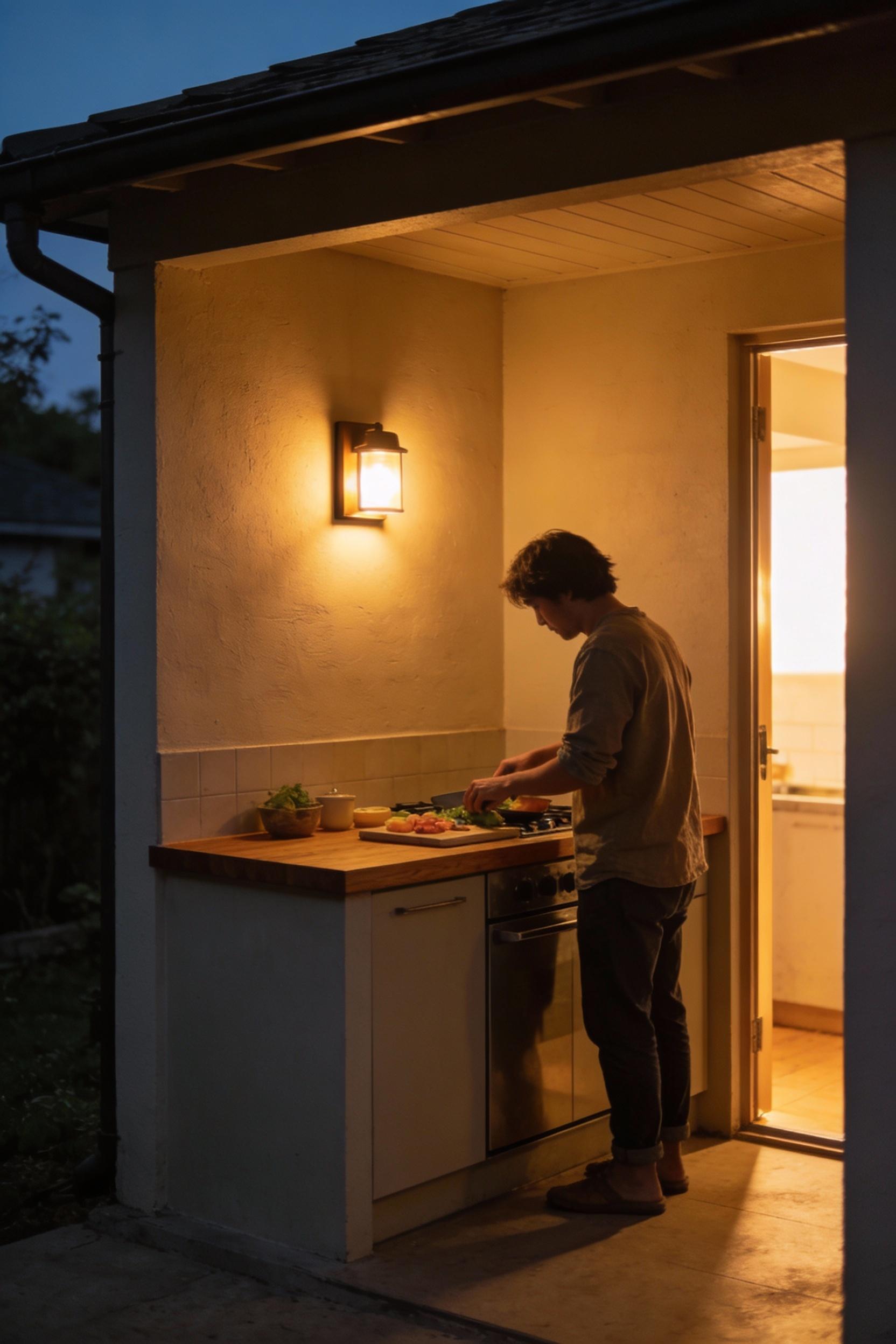 Outdoor kitchen lighting ideas for small spaces and cosy nights