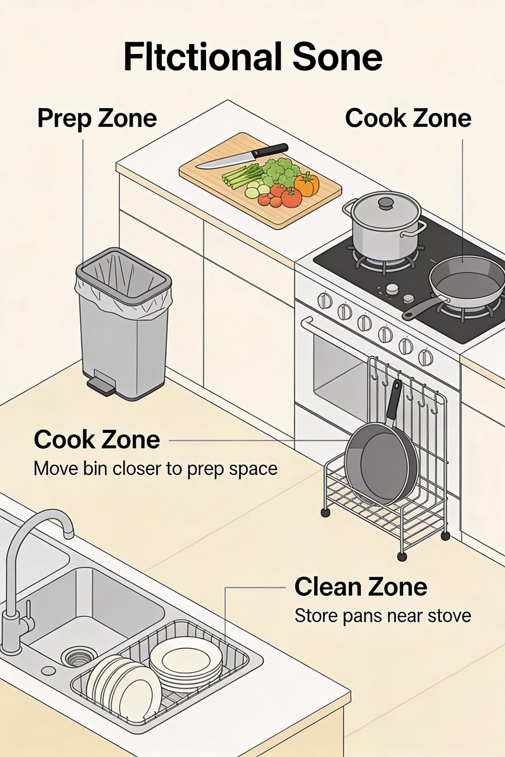 Simple layout choices for small kitchen flow
