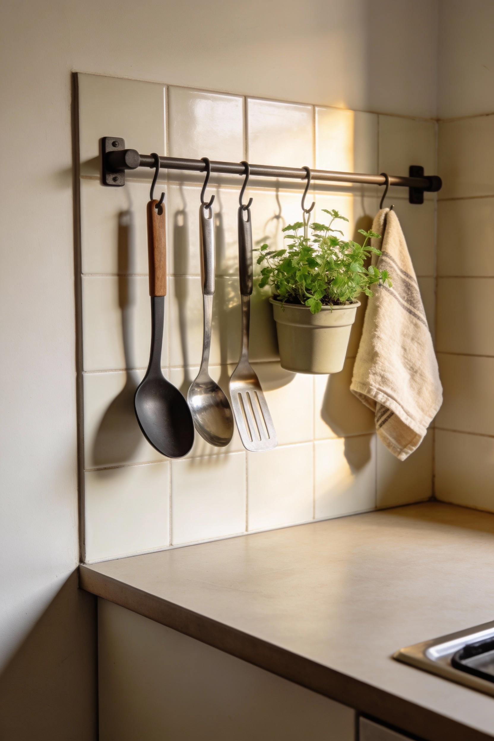 Use slim wall rails to free up precious counter space