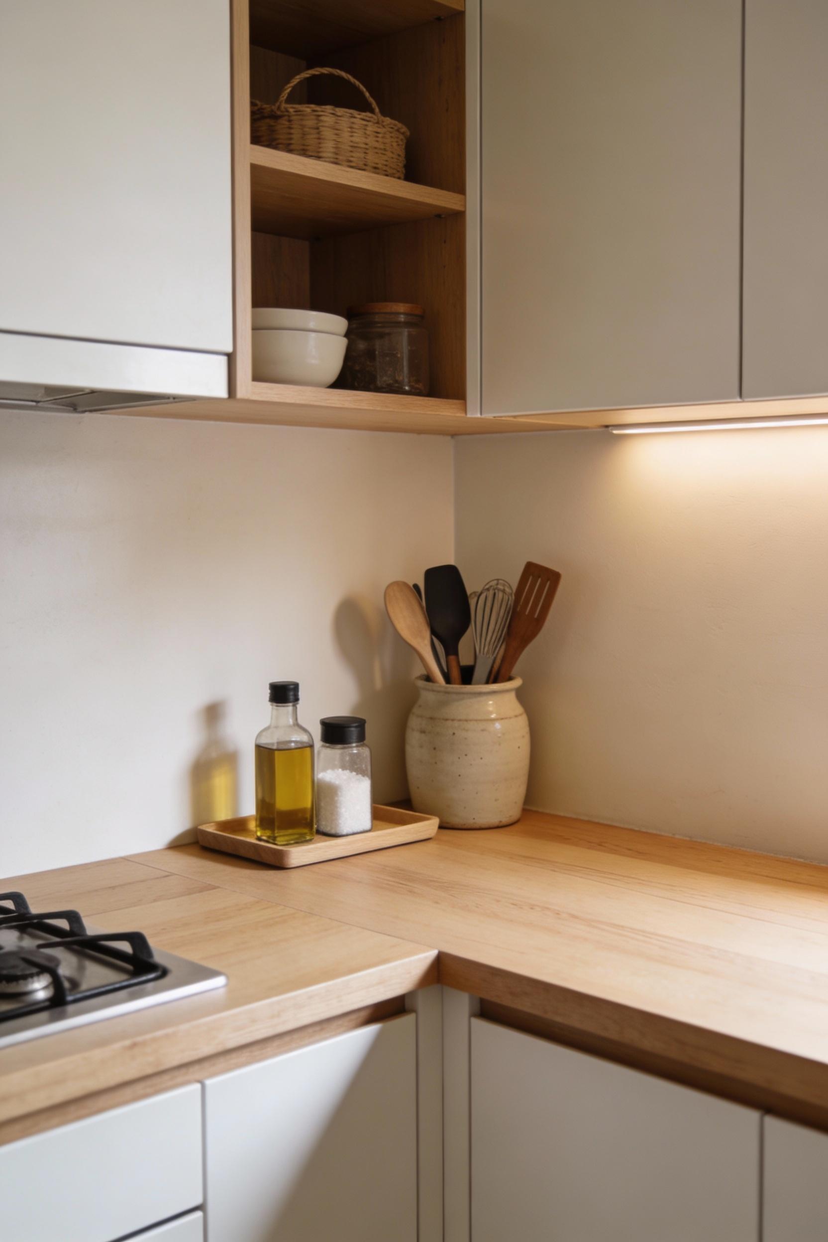 3) A compact L shaped kitchen layout for better work zones