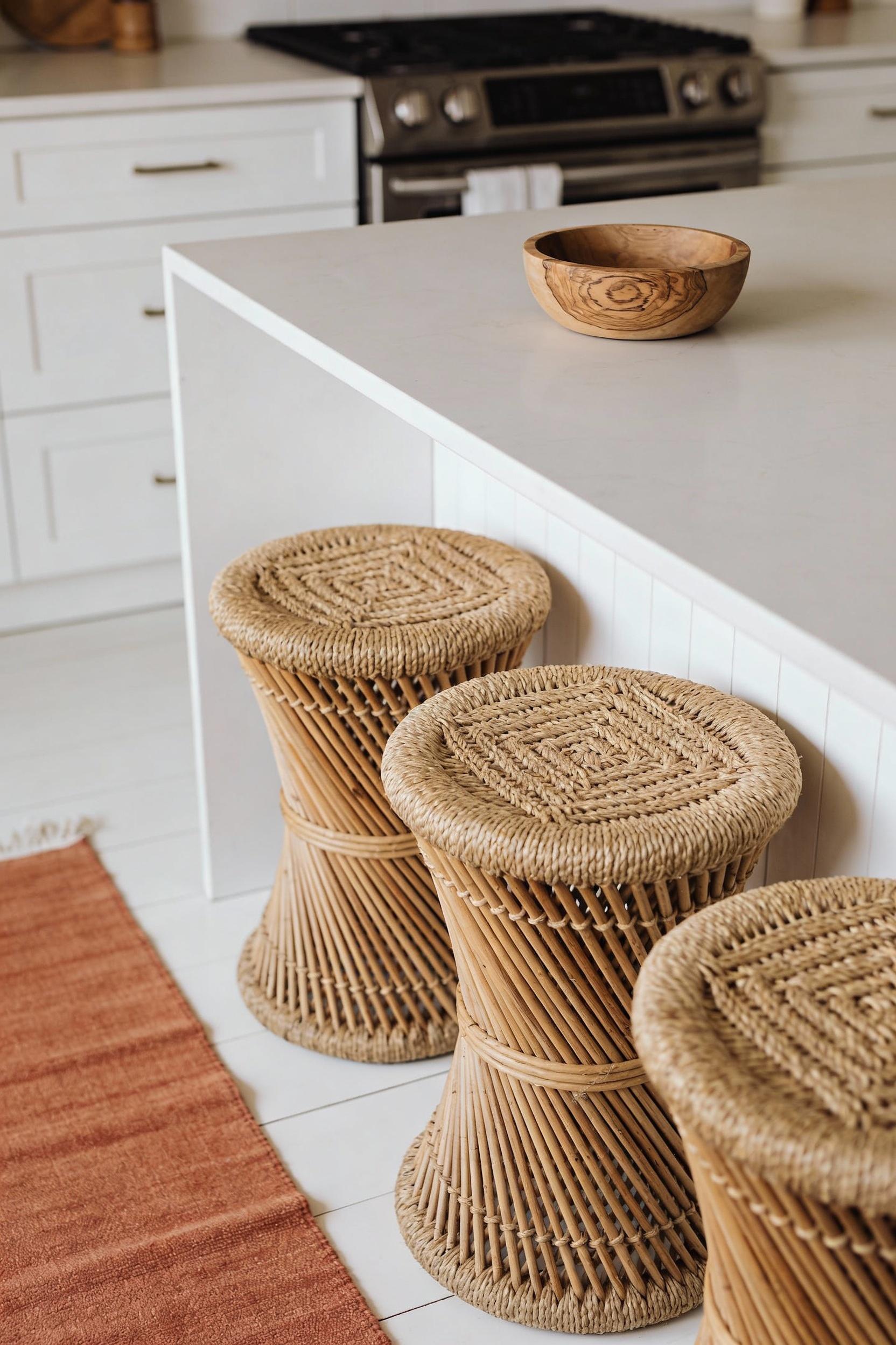 Cozy textures and soft lighting for a lived in farmhouse feel