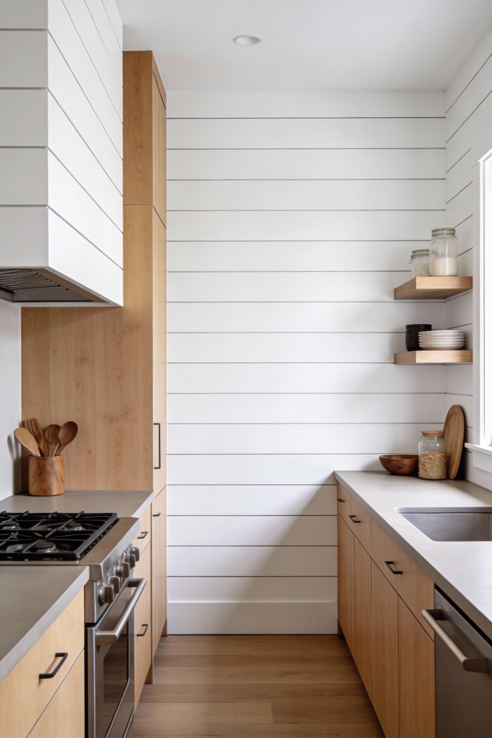 White shiplap walls for a relaxed modern coastal touch