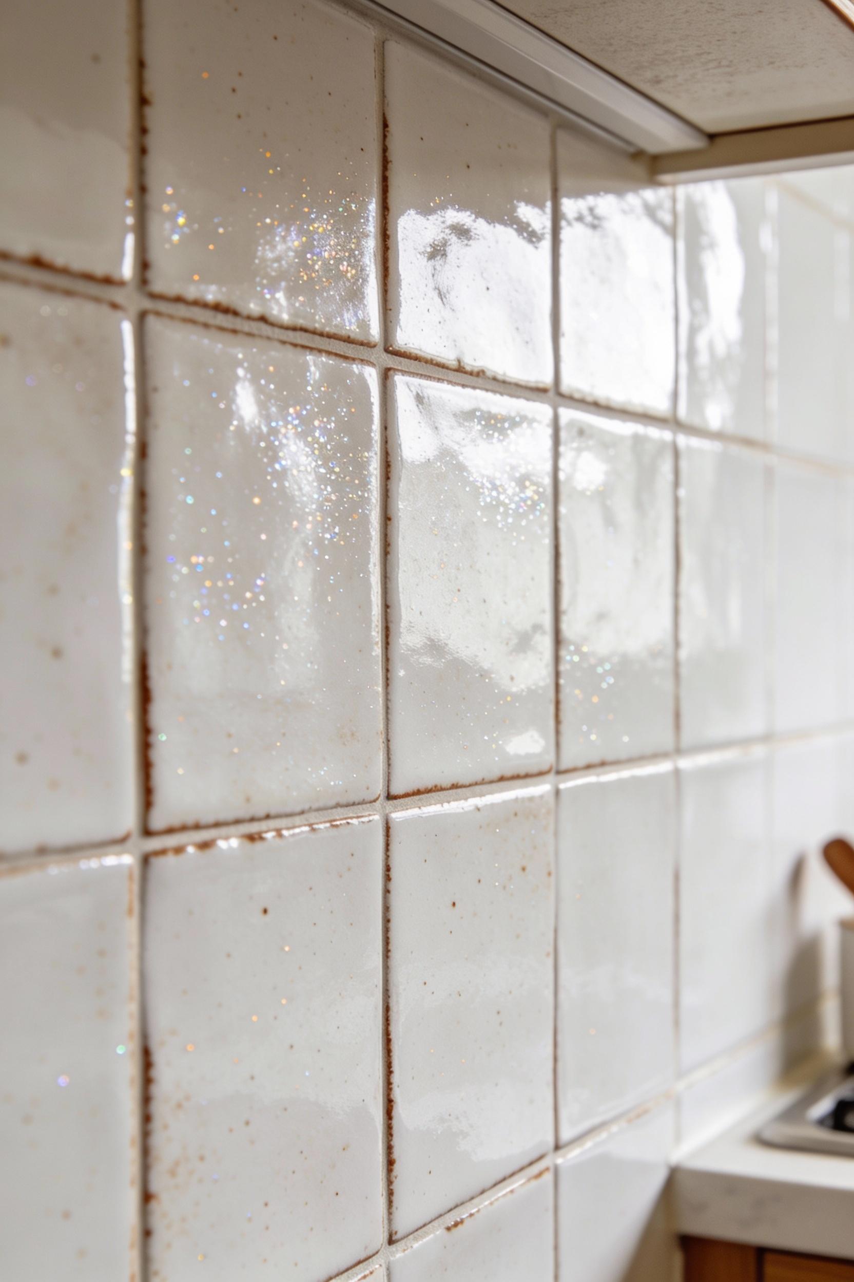 White zellige tile walls for gentle shine and movement