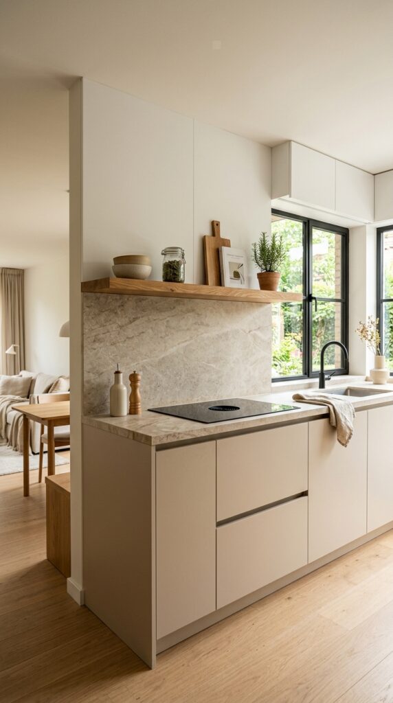 11 Minimal modern kitchen with natural material eleme