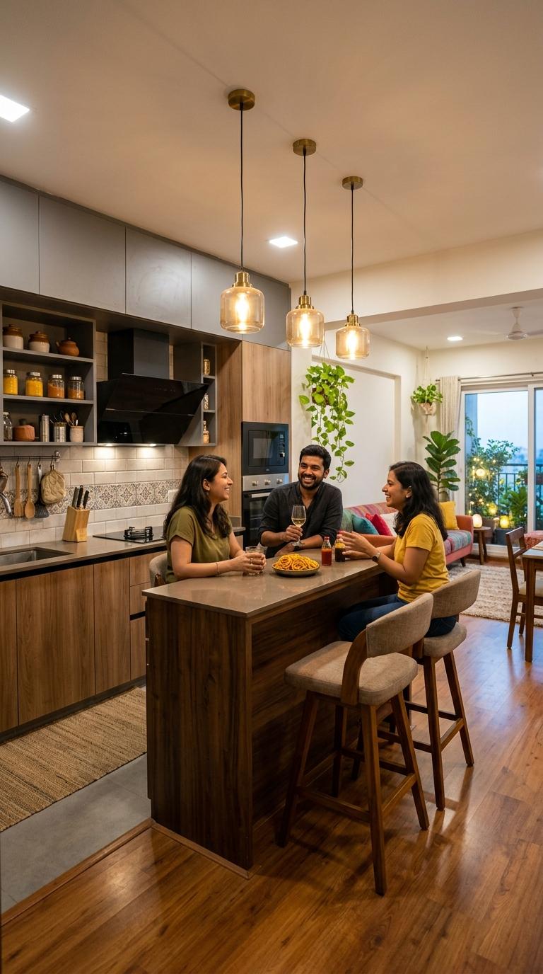 A Bar Counter on the Room-Facing Side