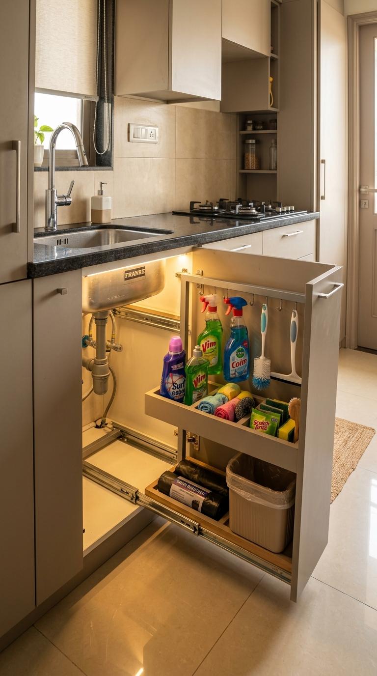 A Concealed Cleaning Supply Zone