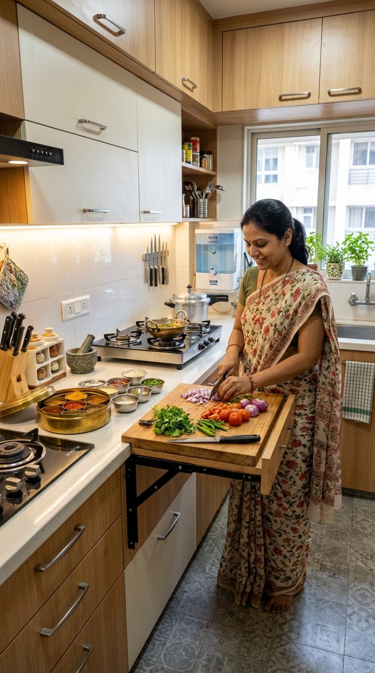 A Fold-Down or Pull-Out Prep Extension