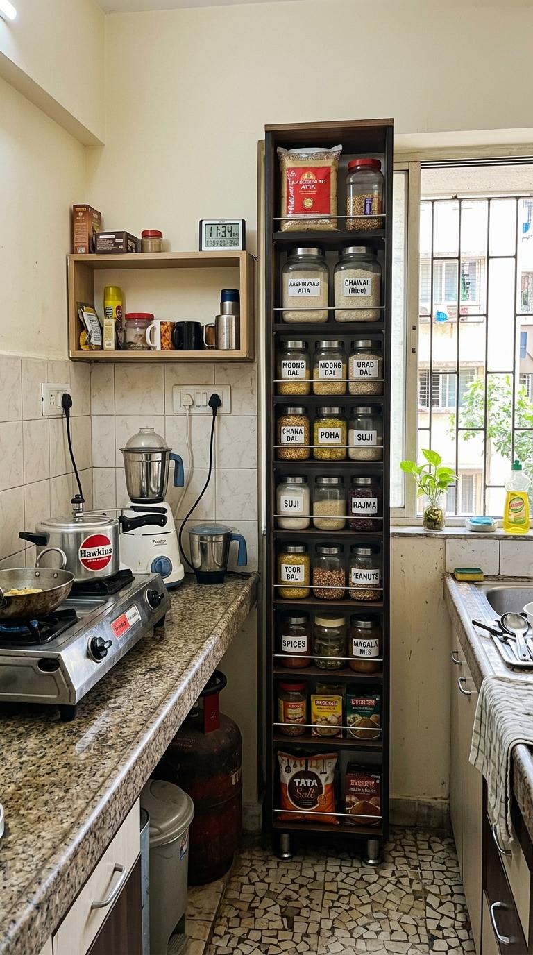 A Freestanding Pantry Unit as the Storage Backbone