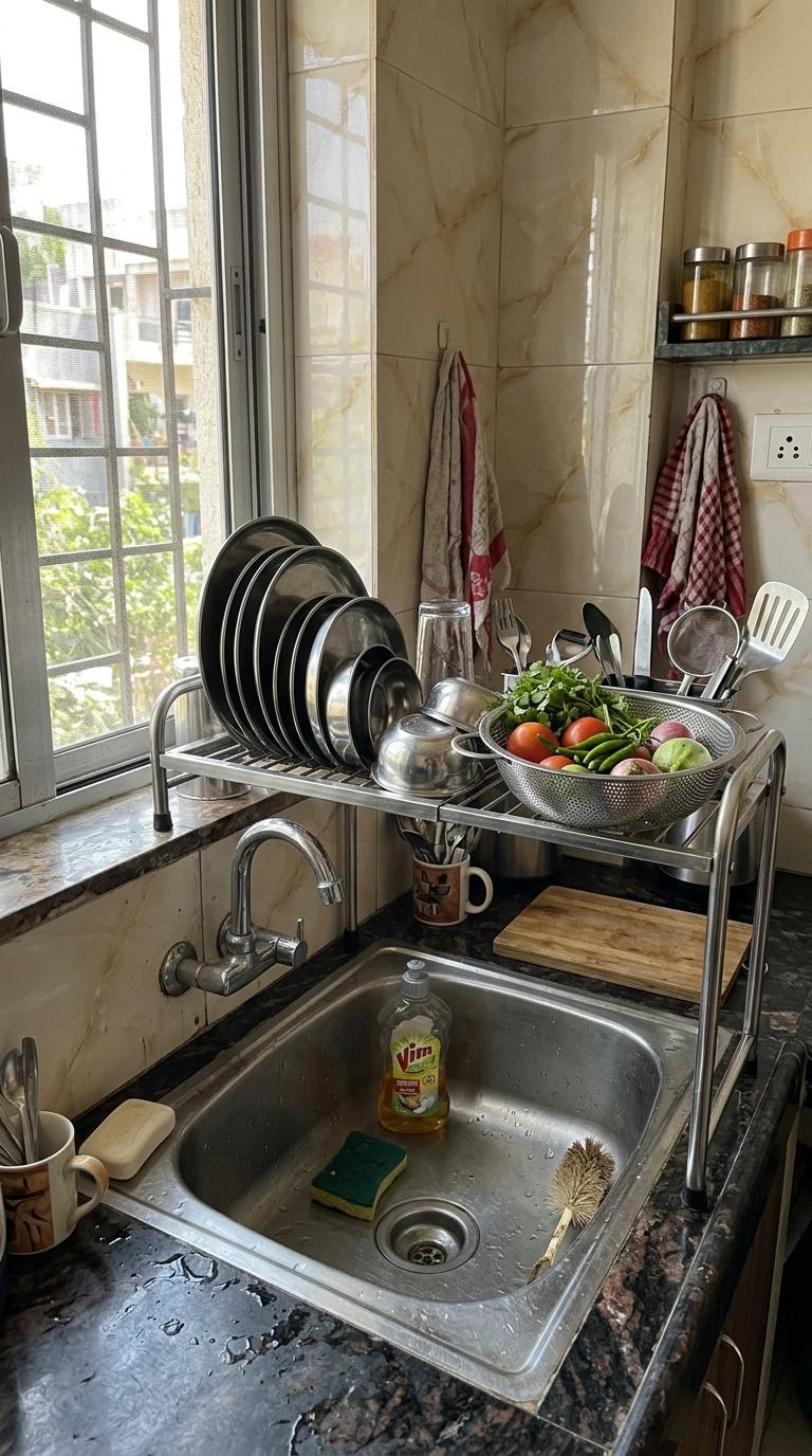 A Over-the-Sink Expandable Rack