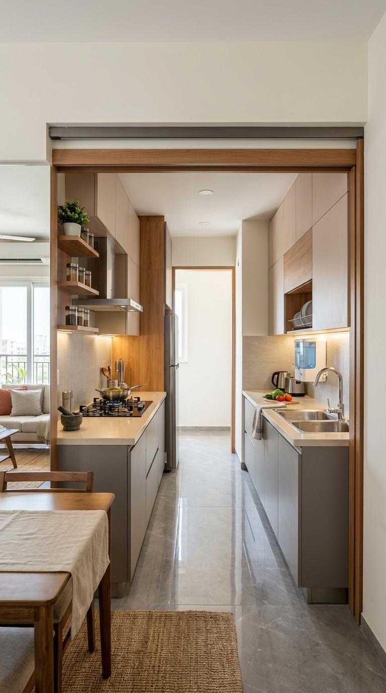 A Sliding Door or No Door at the Kitchen Opening