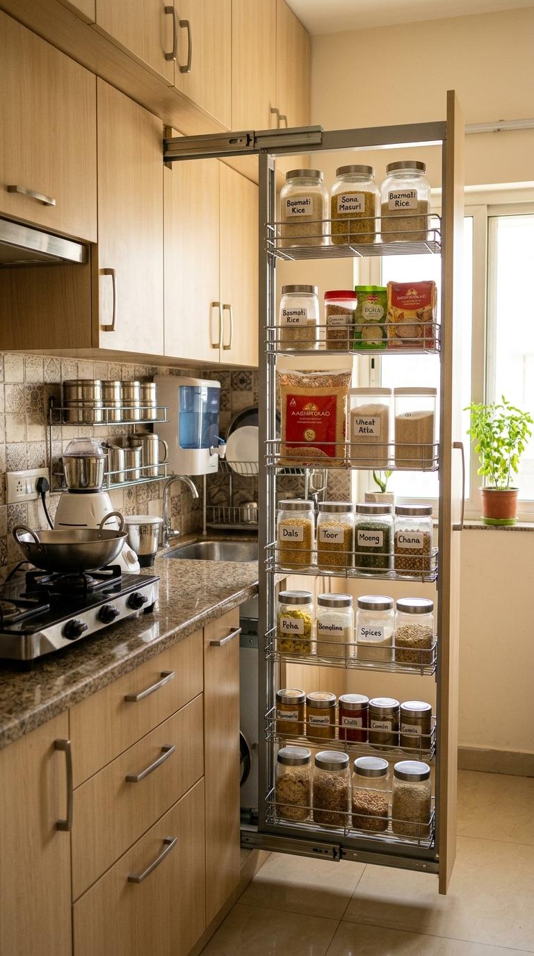 A Slim Larder Unit for Bulk Dry Goods Storage