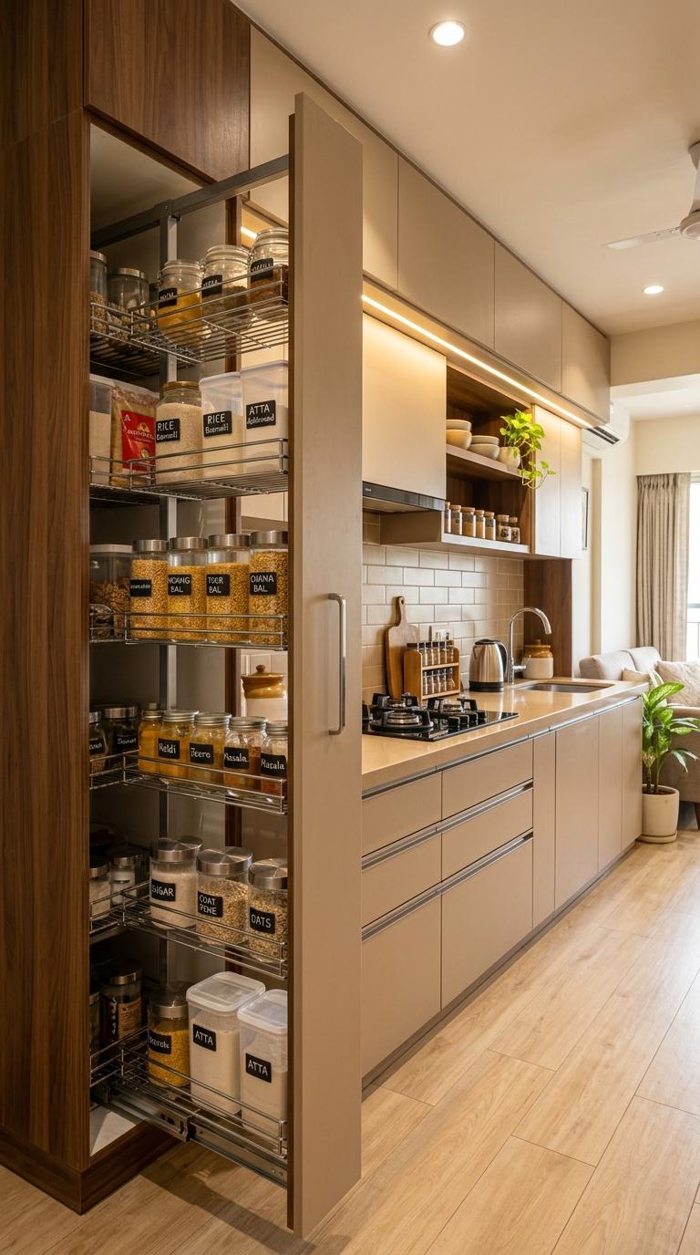 A Tall Larder Column at One End of the Wall Run