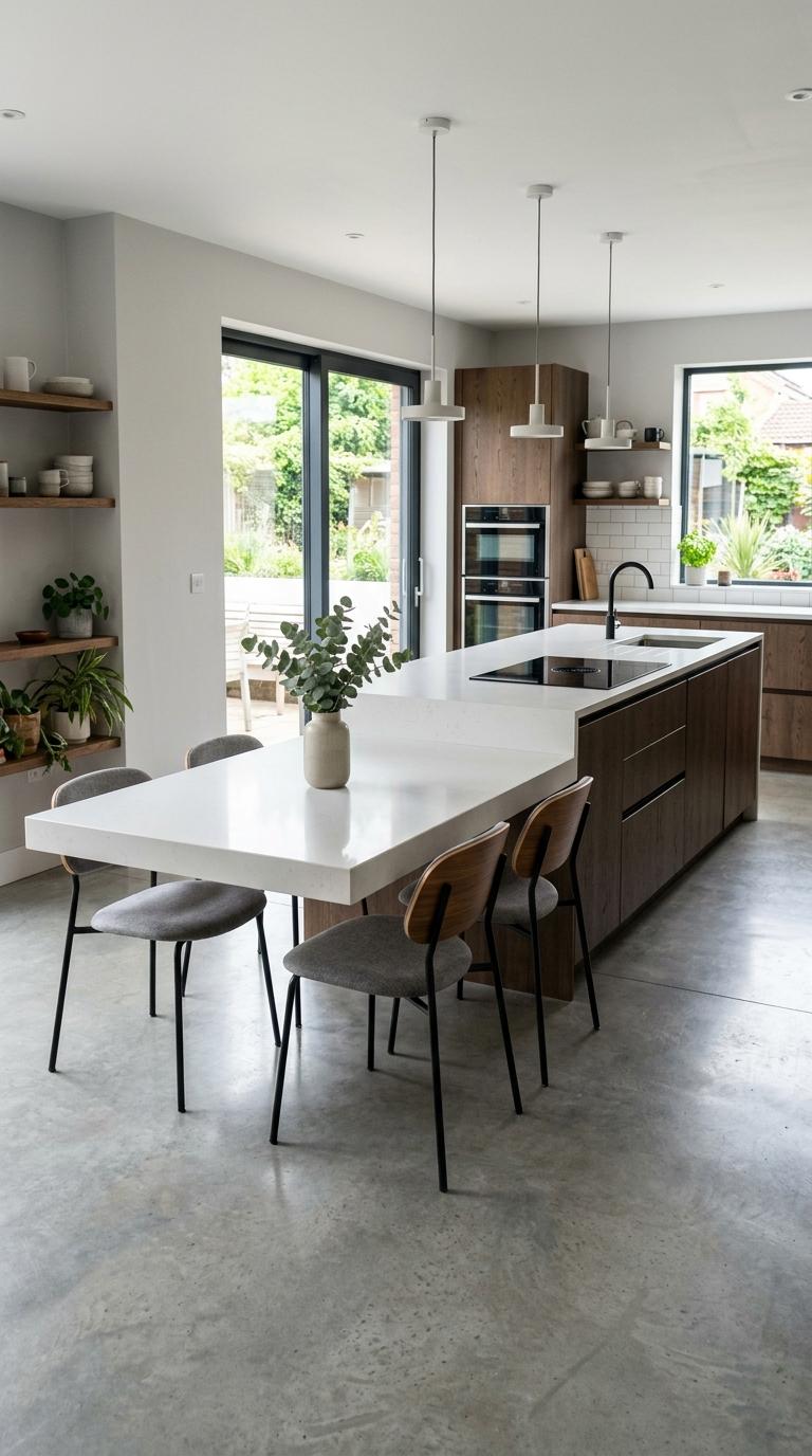 AI-generated visualization of Cantilevered Dining Extension from Primary Counter