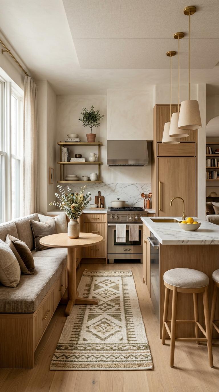 Contemporary Washitsu Aesthetic in Open Plan Kitchen Design