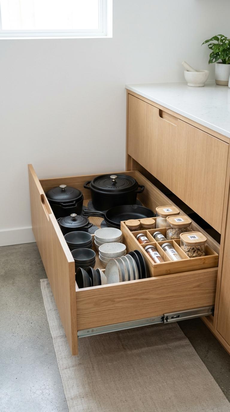 Flat-Front Cabinetry for a Seamless Look