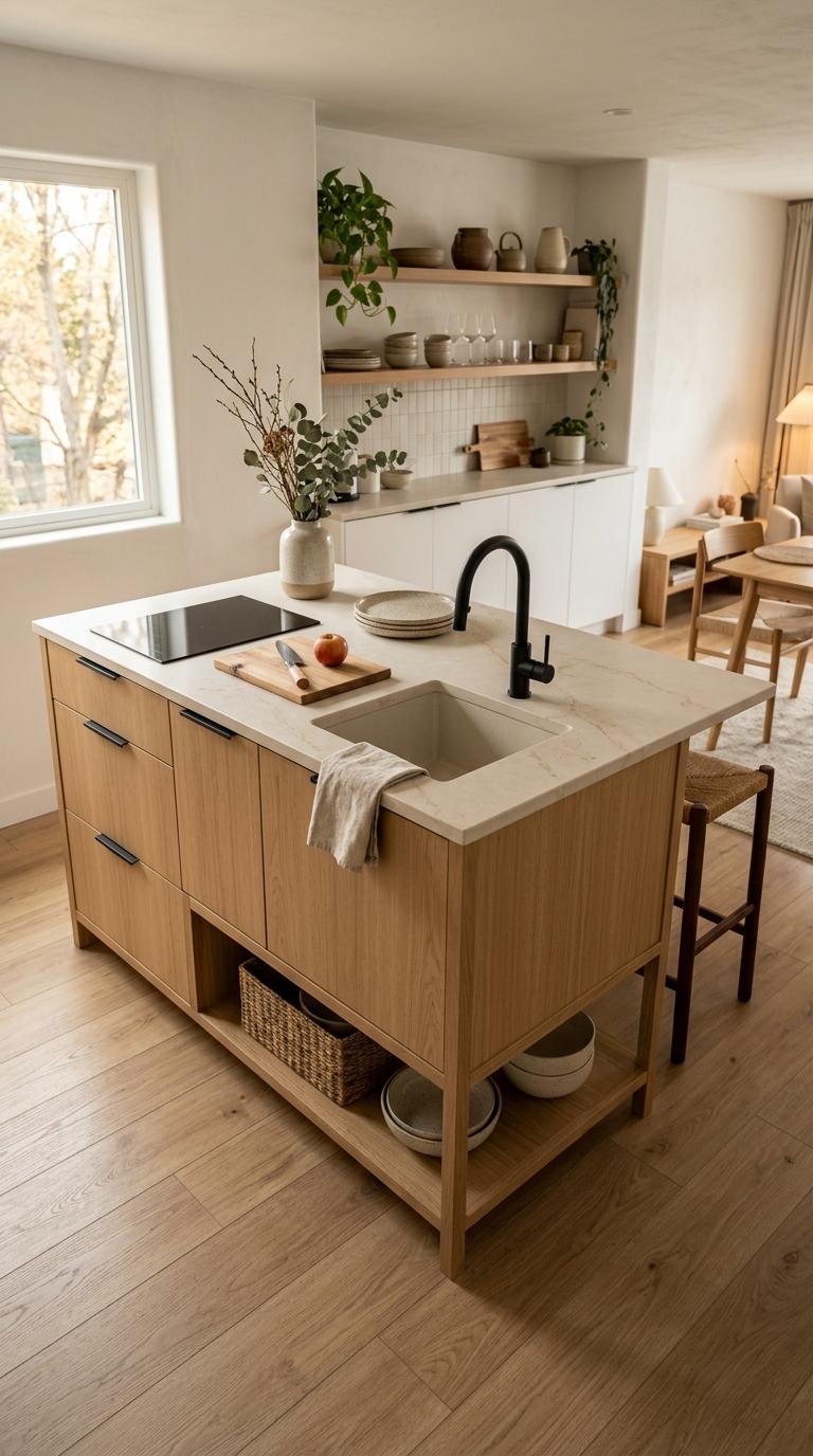 Japandi-Inspired Minimal Island Design