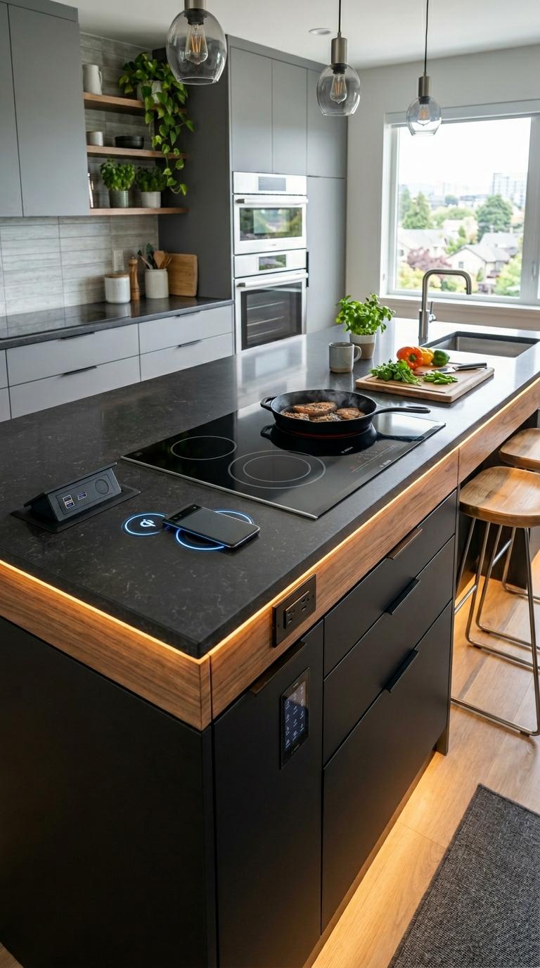 Multifunctional Modern Island with Tech Integration