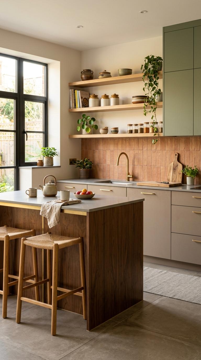 Natural Wood and Matte Color Pairing