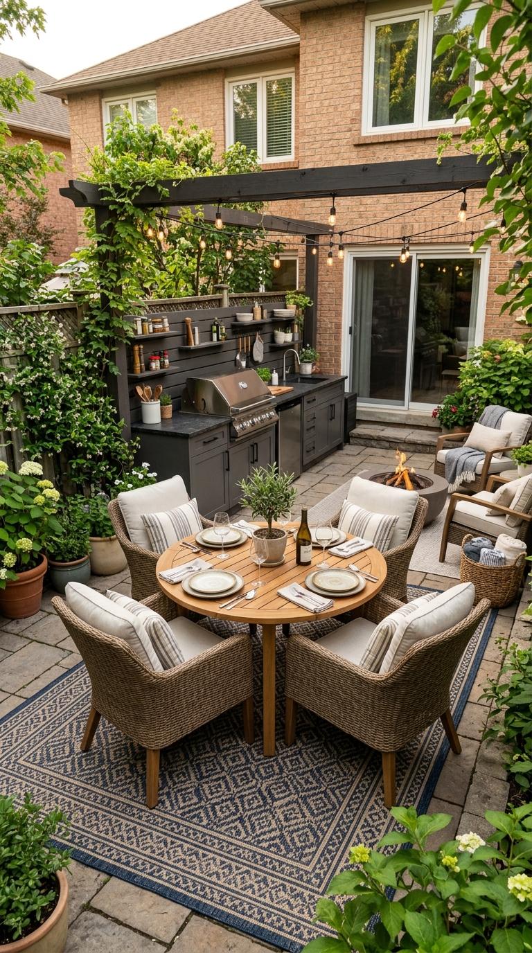 Outdoor Rugs and Furniture to Define the Patio Room