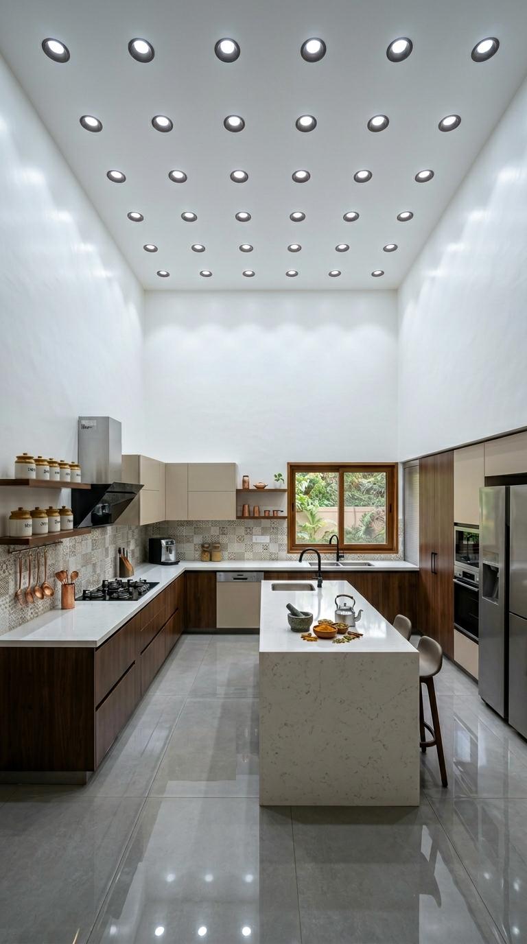 AI-generated visualization of Recessed Ceiling Downlights with CCT Control