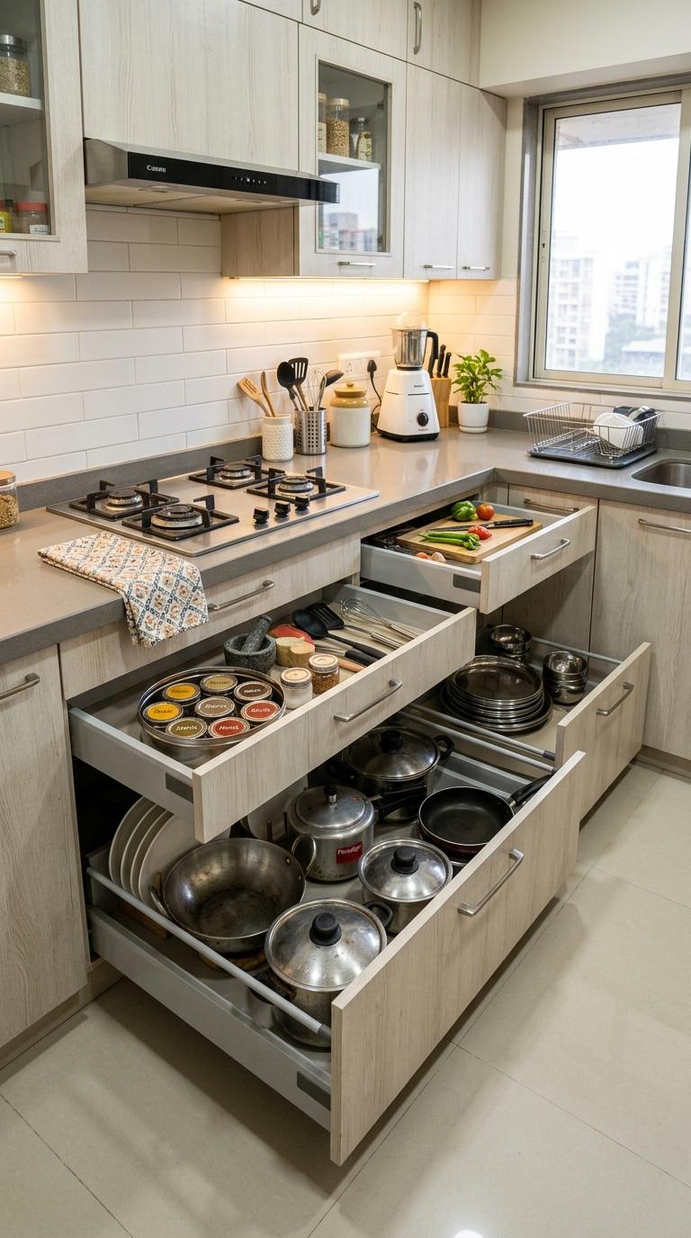 Replace Every Hinged Lower Cabinet Door With Pull-Out Drawers