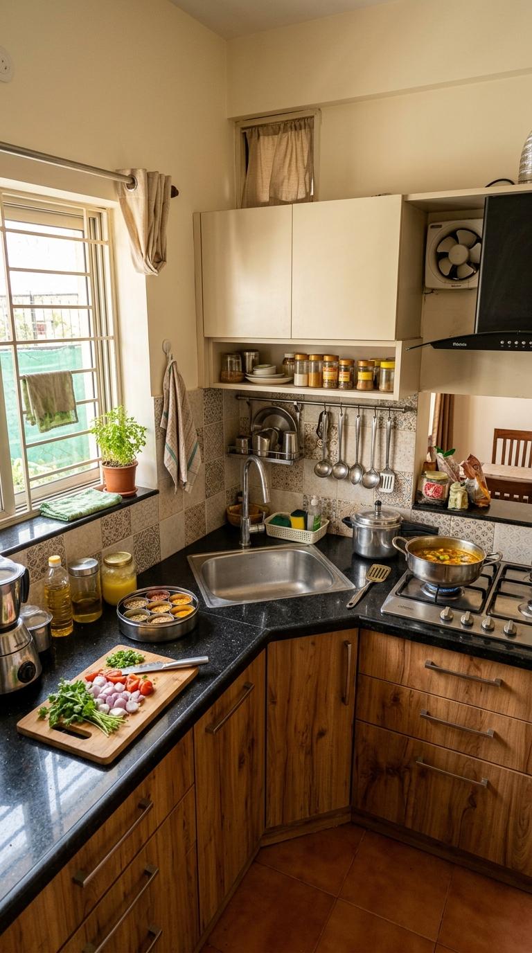 The Sink in the Corner or Adjacent to It