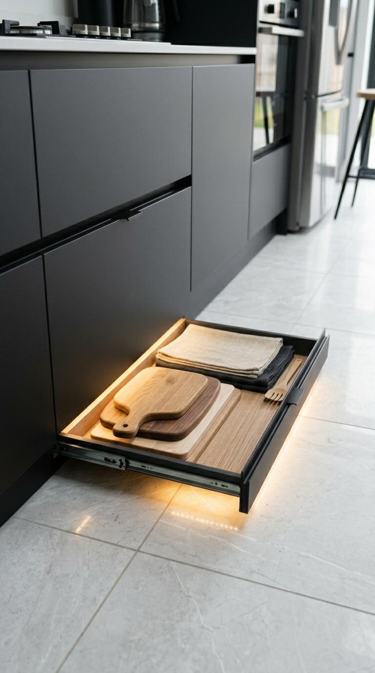 Toe-Kick Drawers for Overlooked Space