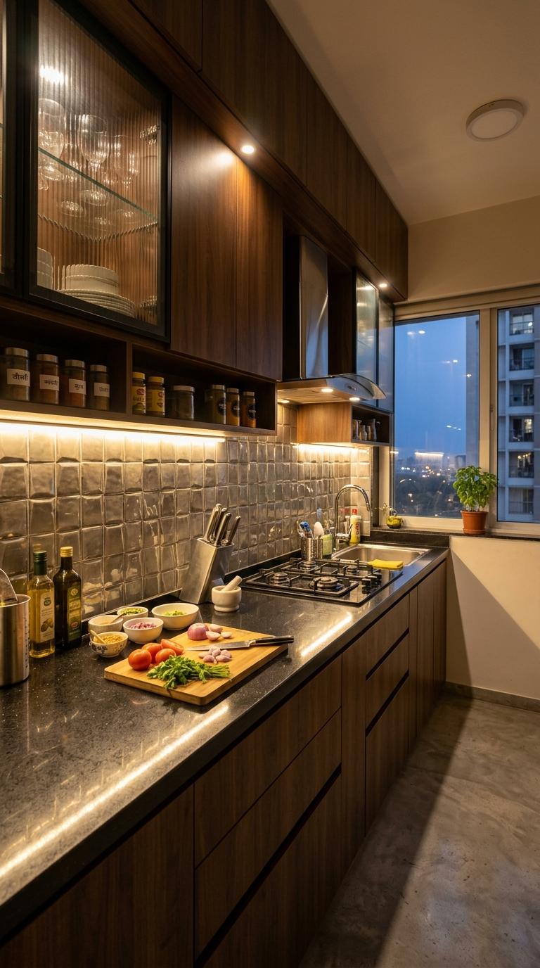 Under-Cabinet Lighting Across the Full Counter Length