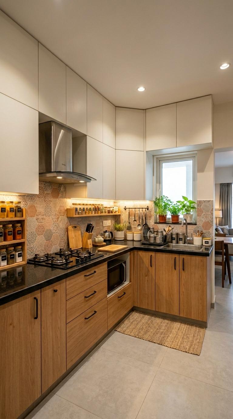 Wall Cabinets That Continue Around the Corner